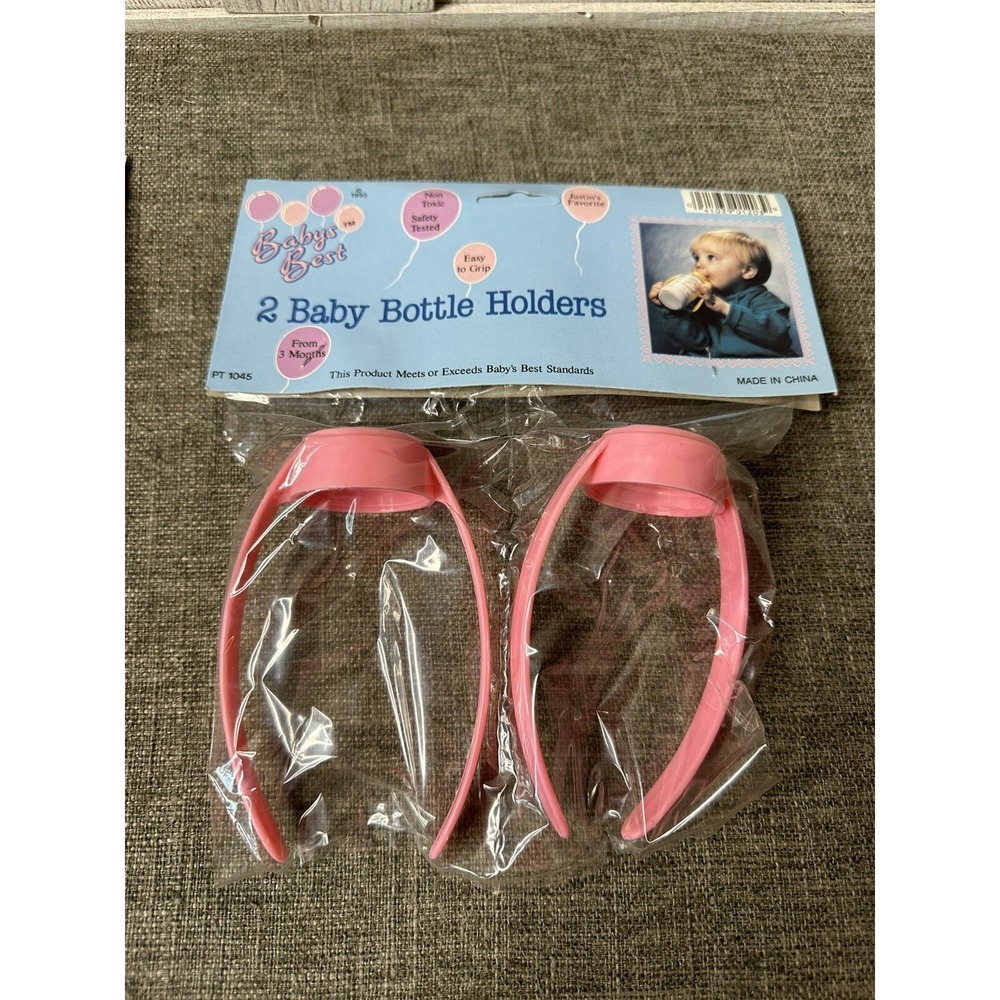 Baby Bottle Infant Easy Grip Pink Holders Set of 4 - Picture 4 of 5